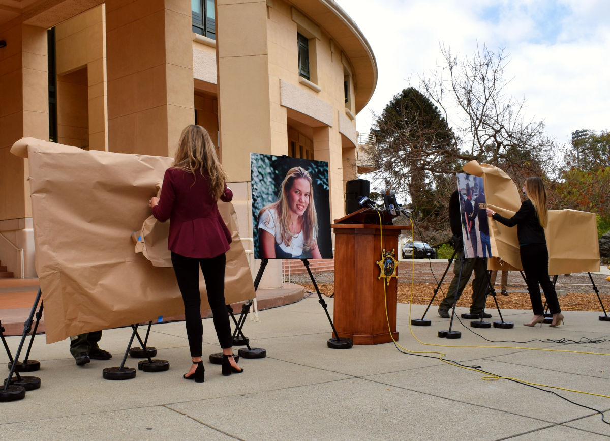 San Luis Obispo County Sheriff department unviel photos of Kristin Smart and the arrest of Paul and Ruben Flores at Cal Poly Tuesday afternoon.
